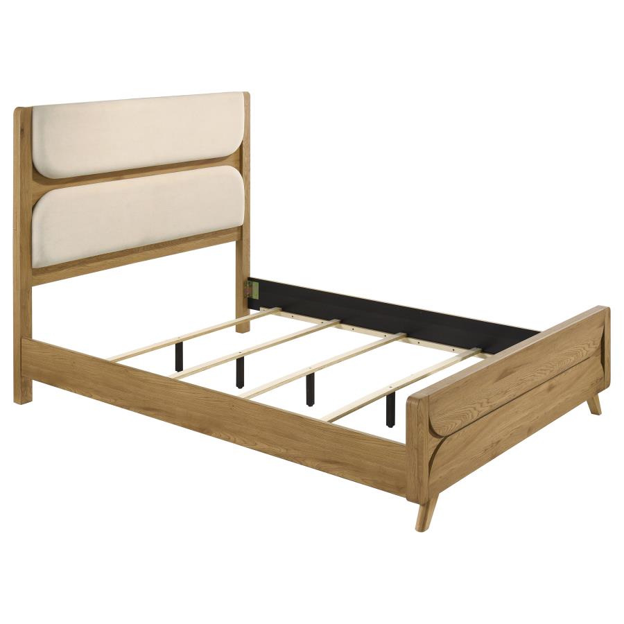 Bennett Upholstered Panel Bed, Light Oak – view 2