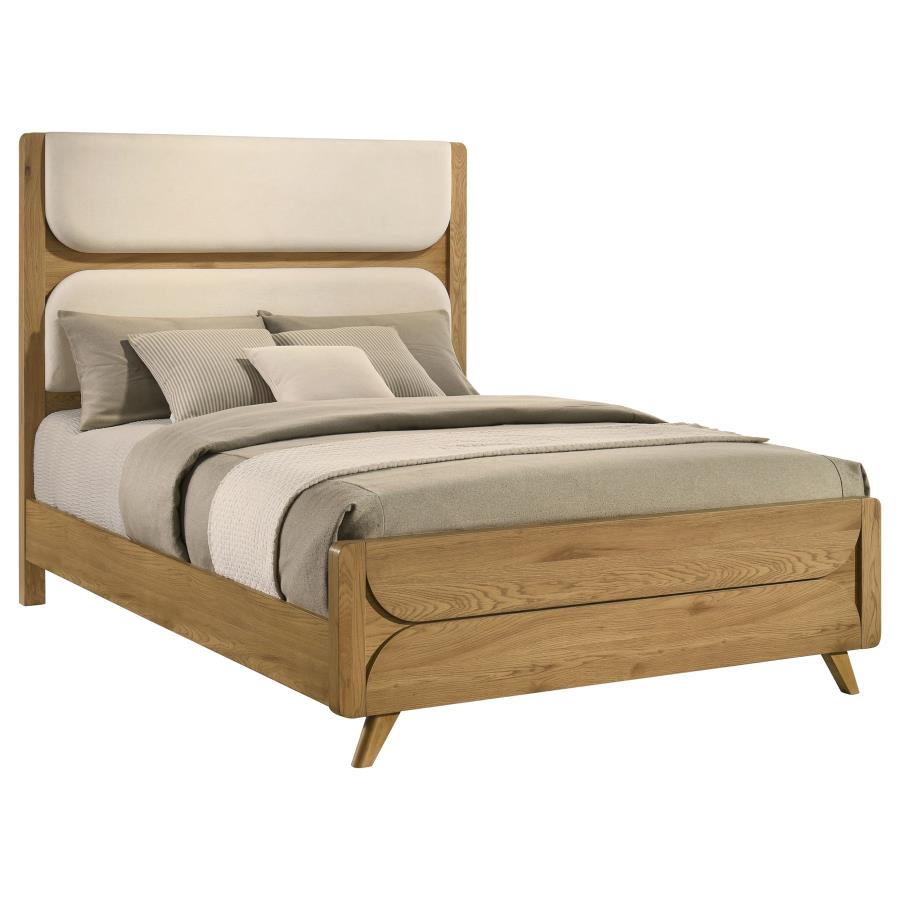 Bennett Upholstered Panel Bed, Light Oak – view 3