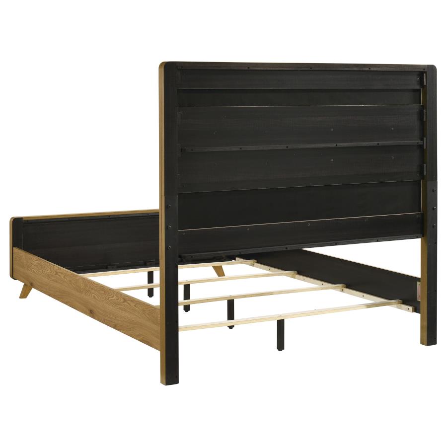 Bennett Upholstered Panel Bed, Light Oak – view 5
