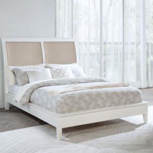 Bexhill Upholstered Panel Bed, White – view 1