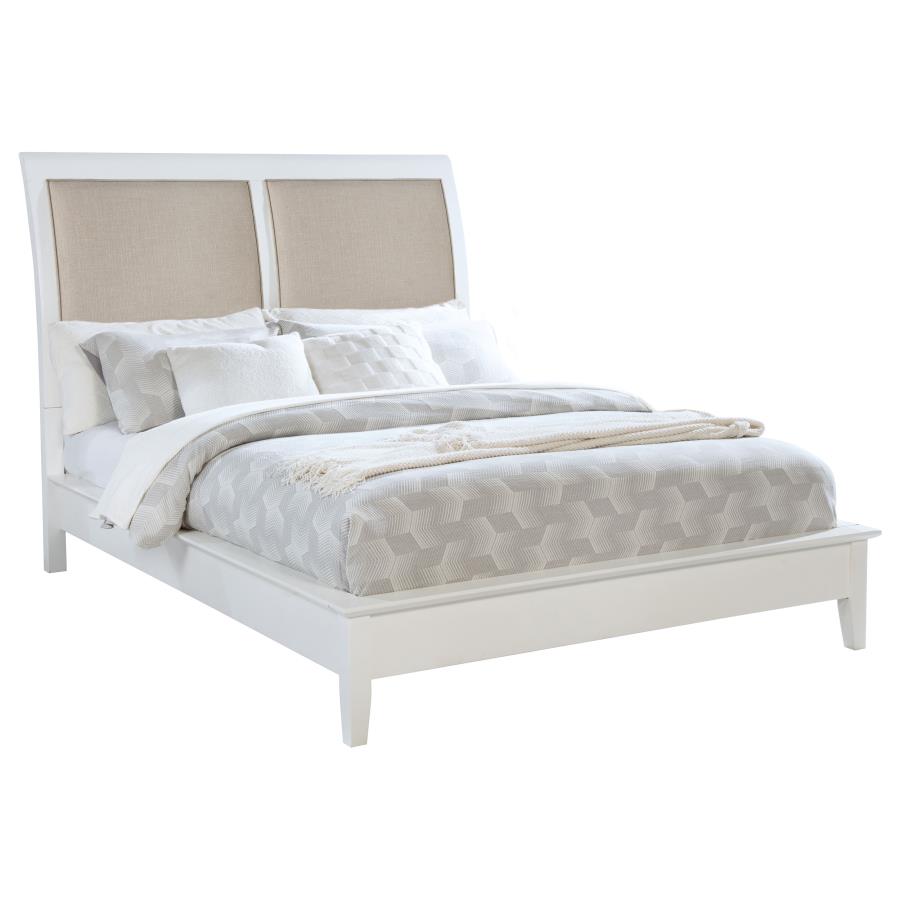 Bexhill Upholstered Panel Bed, White – view 3