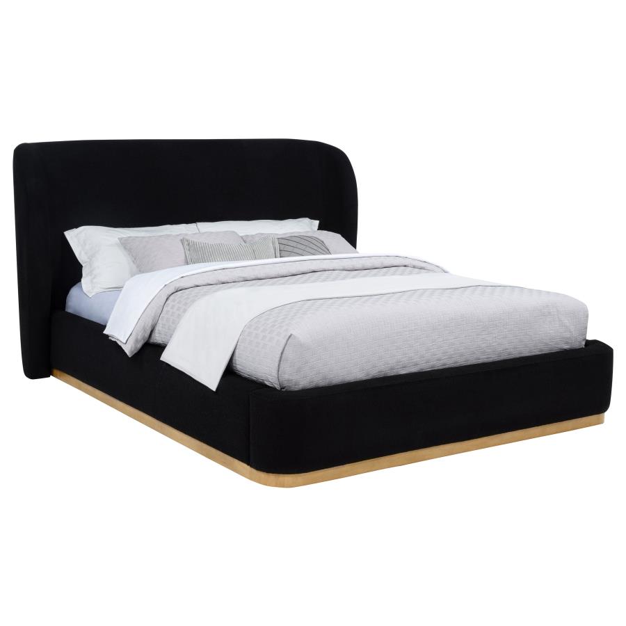 Blaire Wingback Platform Bed, Black – view 3