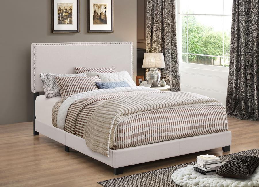 Boyd Upholstered Panel Bed, Ivory – view 1