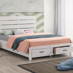 Brantford Storage Bed, Coastal White – view 1