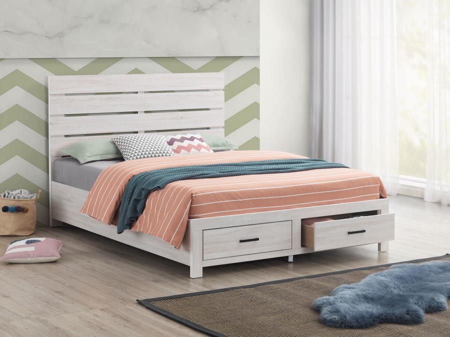 Brantford Storage Bed, Coastal White – view 1