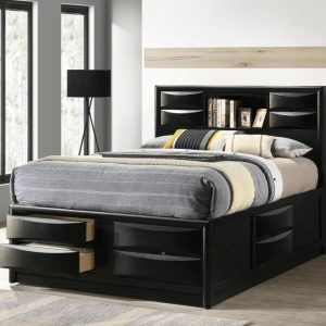 Briana Bookcase Storage Bed, Black – view 1
