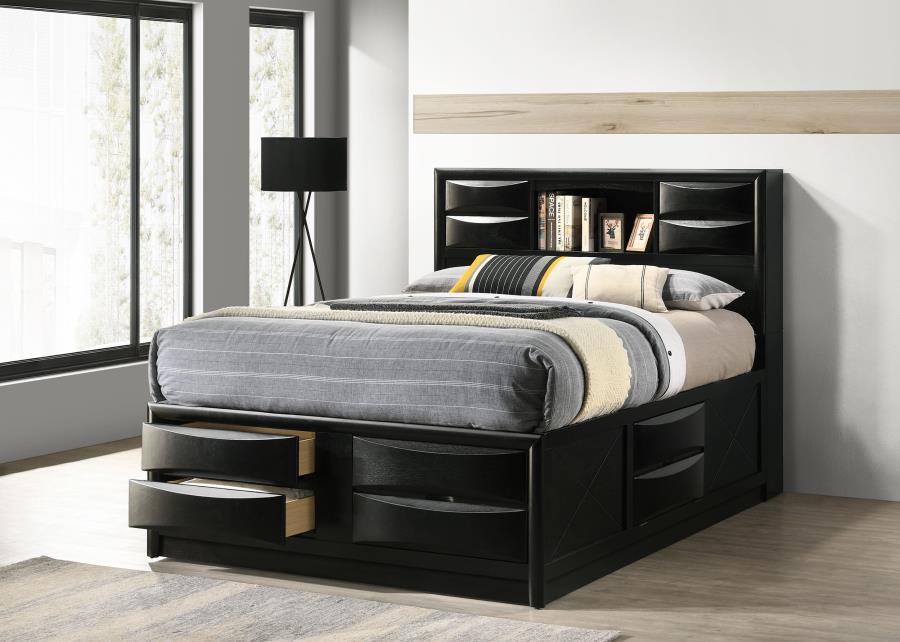 Briana Bookcase Storage Bed, Black – view 1