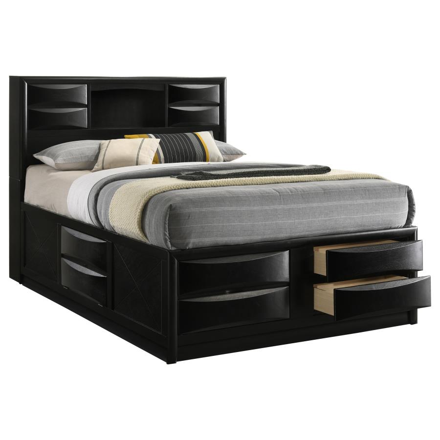 Briana Bookcase Storage Bed, Black – view 3