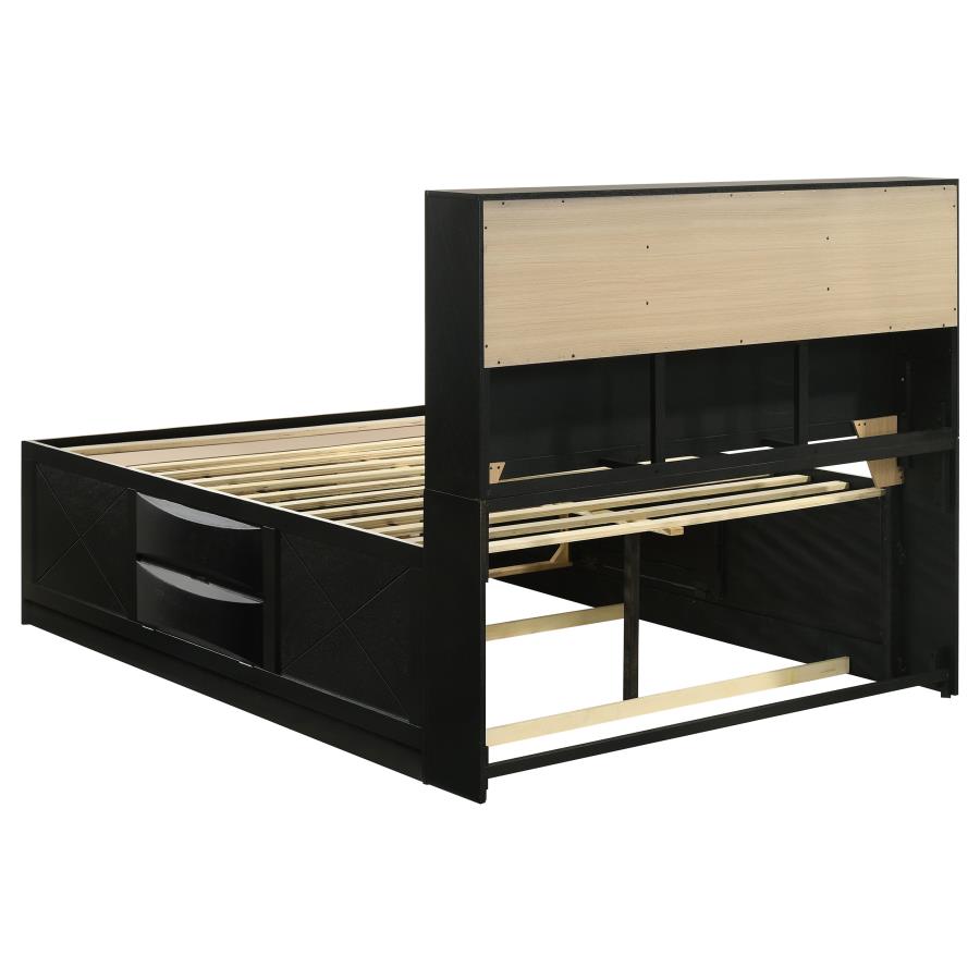 Briana Bookcase Storage Bed, Black – view 5