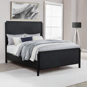 Brookmead Fluted Panel Bed, Black – view 1