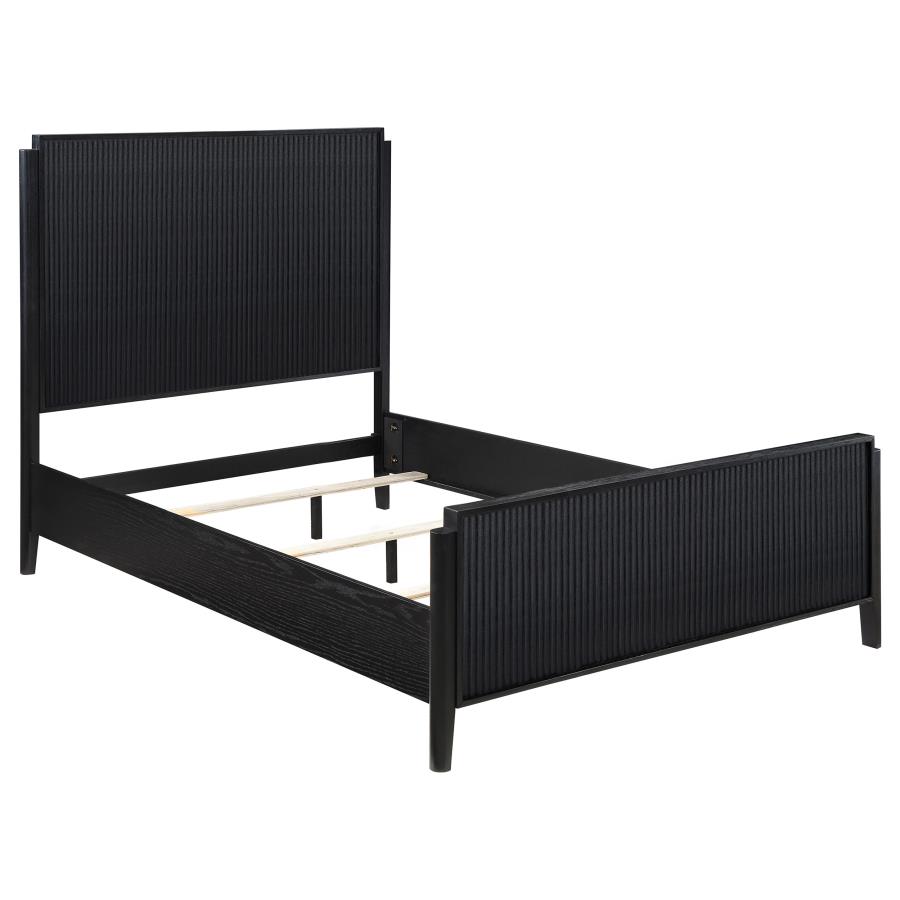 Brookmead Fluted Panel Bed, Black – view 2