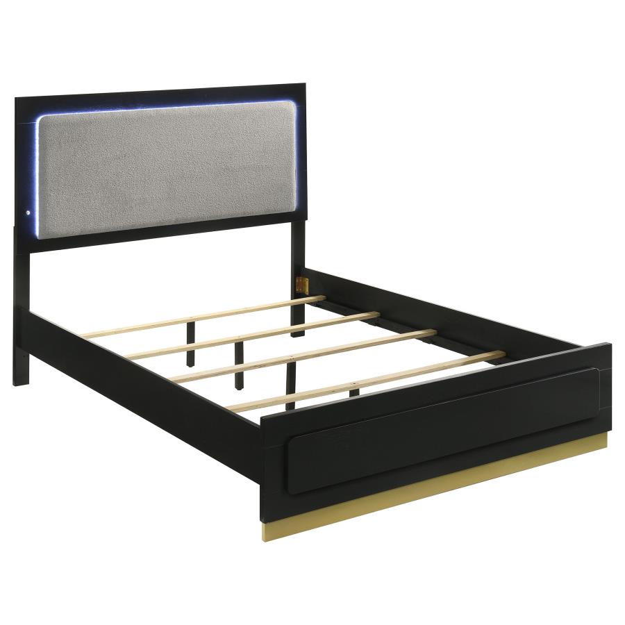 Caraway Panel Bed with LED, Black – view 2