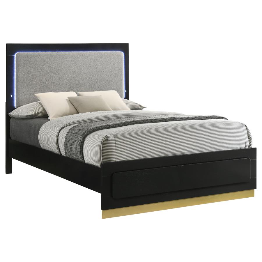 Caraway Panel Bed with LED, Black – view 3