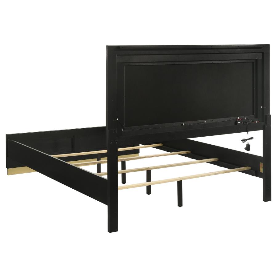Caraway Panel Bed with LED, Black – view 4