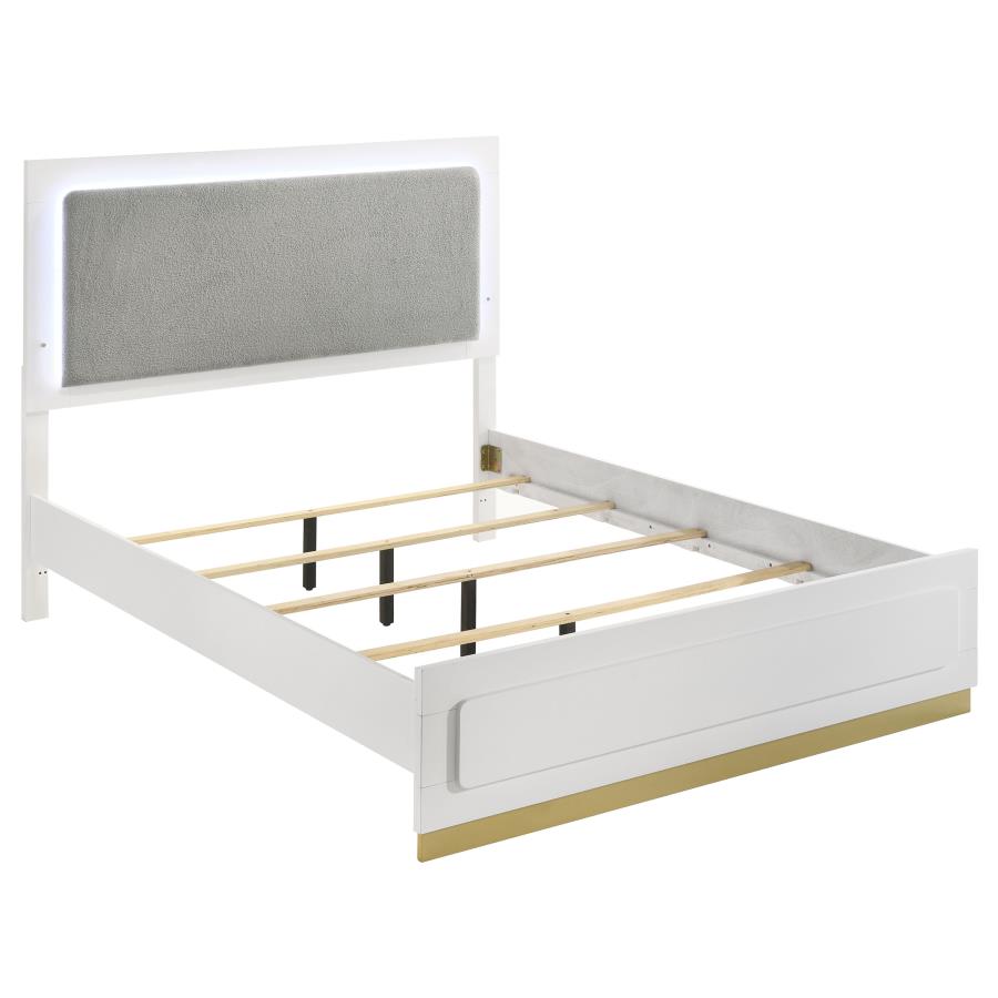 Caraway Panel Bed with LED, White – view 2