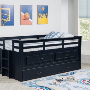 Carlsbad Captain's Bed with Trundle, Navy Blue – view 1