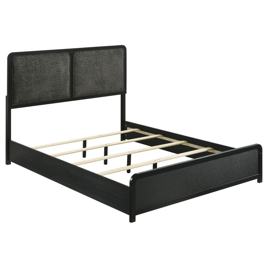 Cavelle Upholstered Panel Bed, Black – view 2