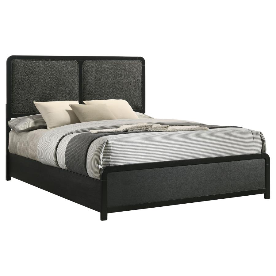 Cavelle Upholstered Panel Bed, Black – view 3