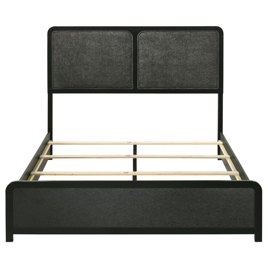 Cavelle Upholstered Panel Bed, Black – view 4