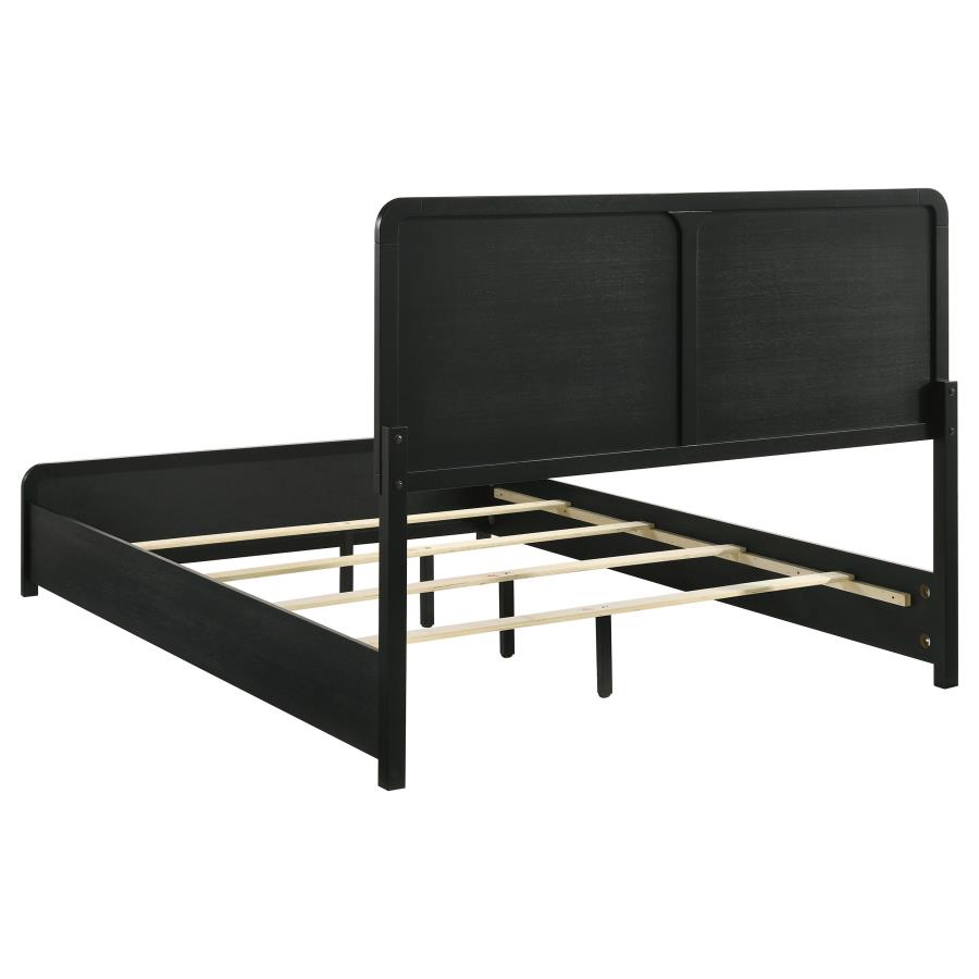 Cavelle Upholstered Panel Bed, Black – view 5