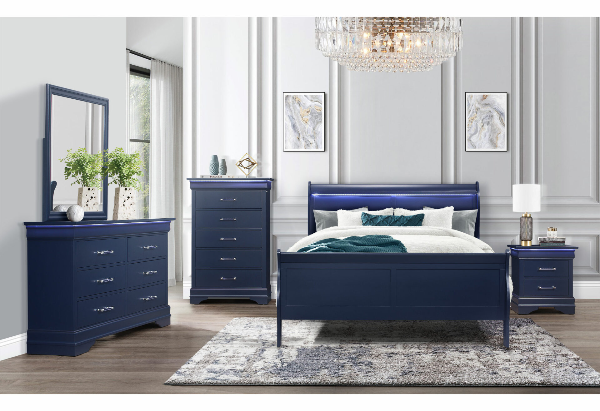 Charlie Bed with LED, Blue – view 4
