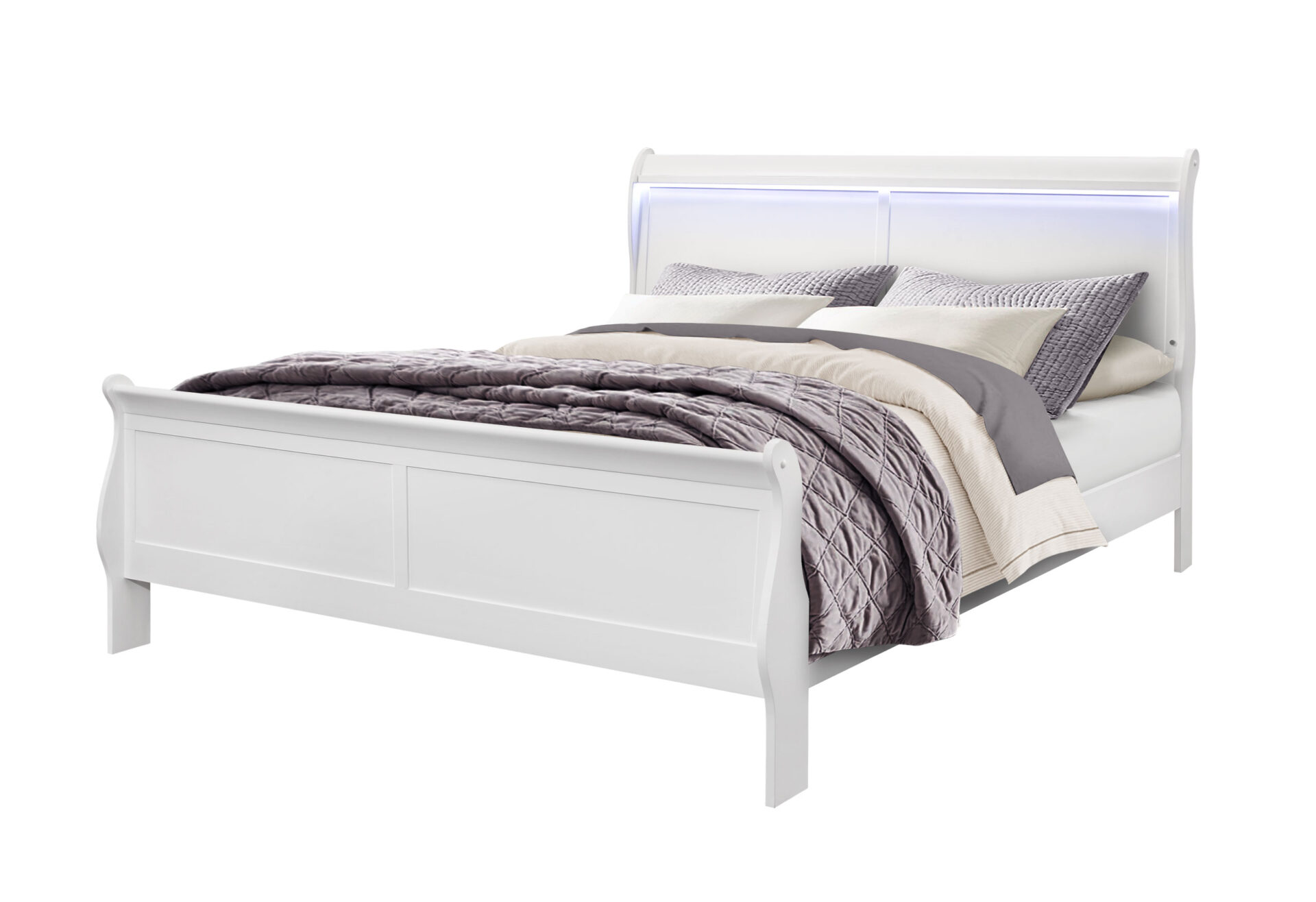Charlie Bed with LED, White – view 2