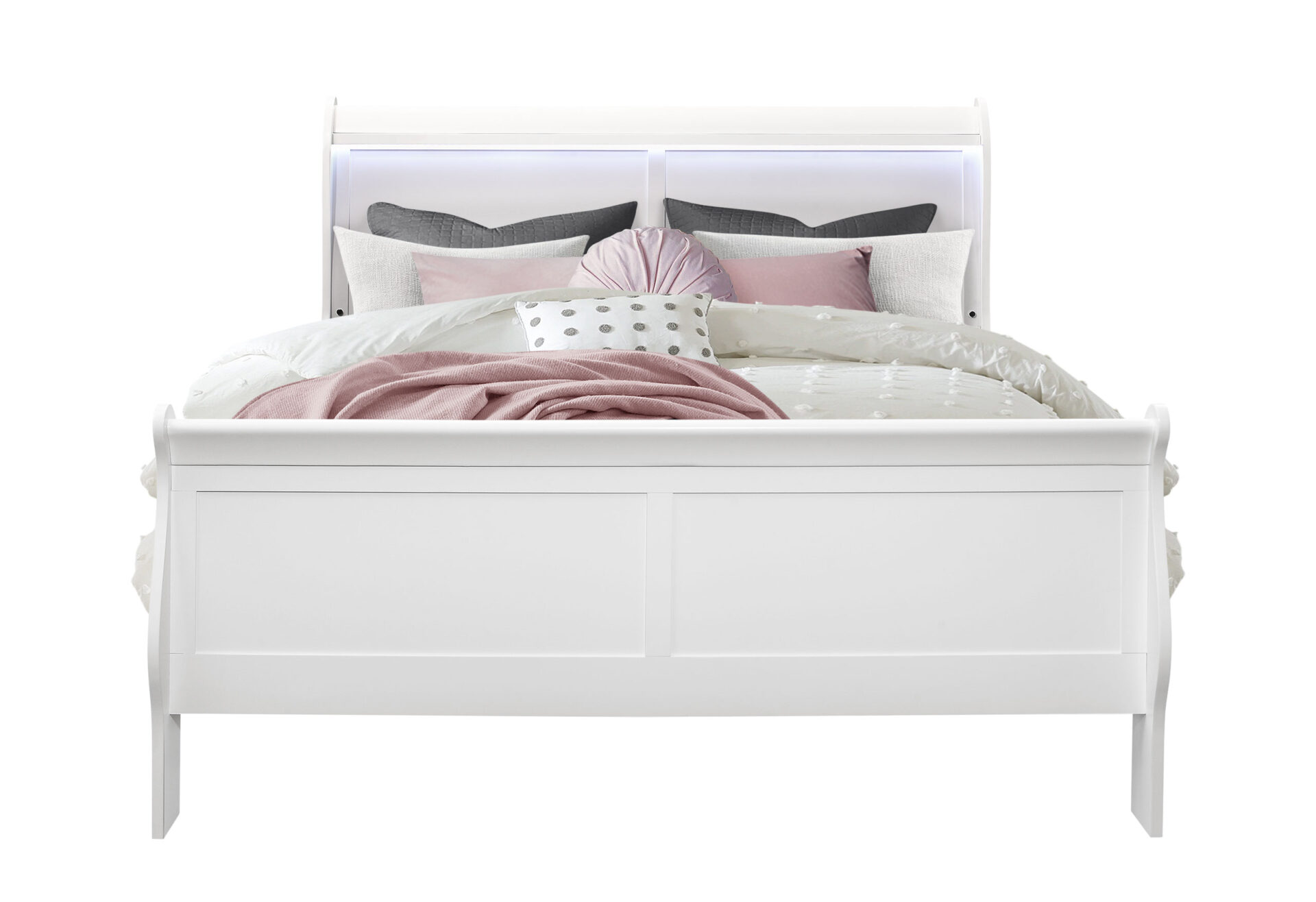 Charlie Bed with LED, White – view 4