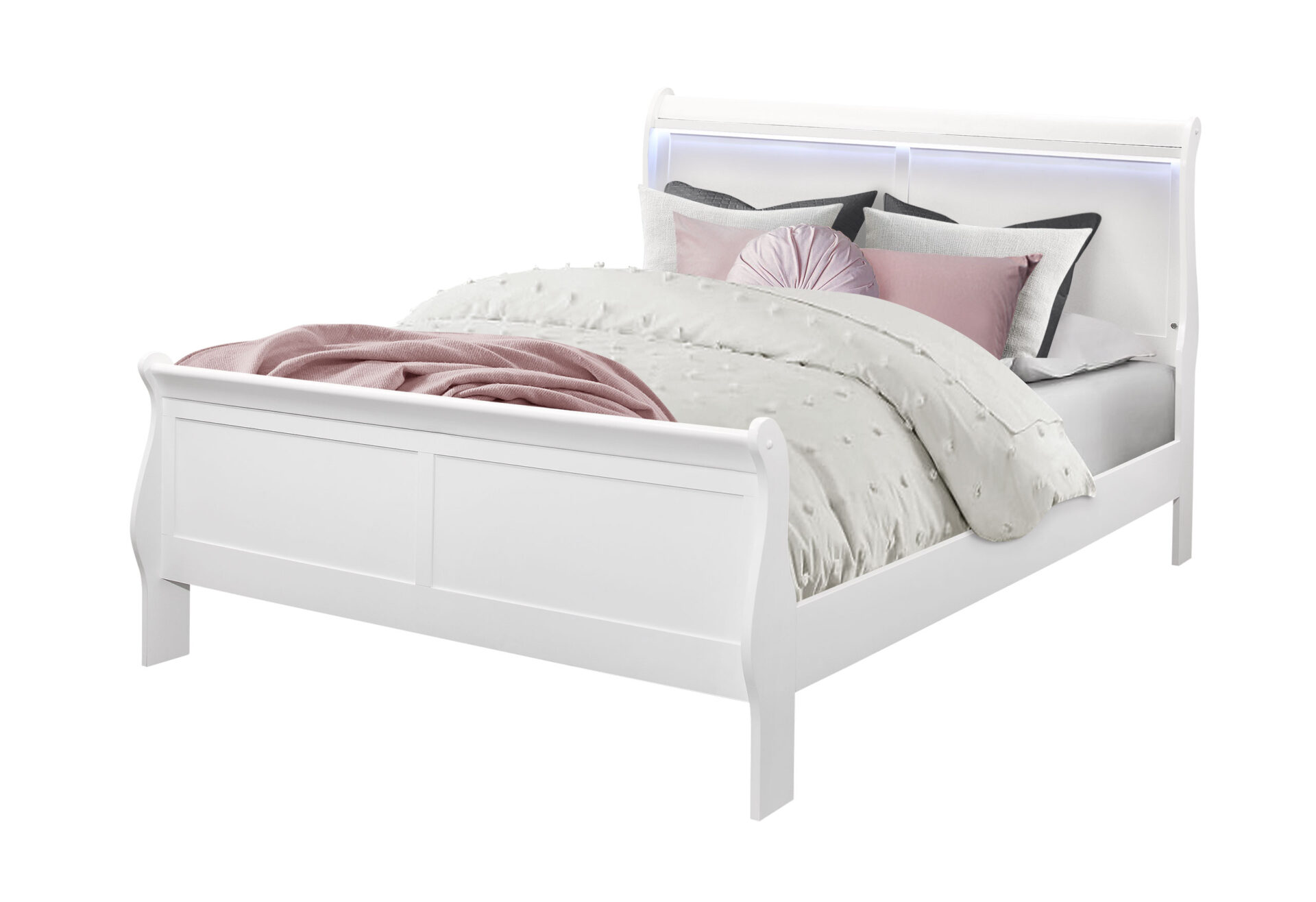 Charlie Bed with LED, White – view 5