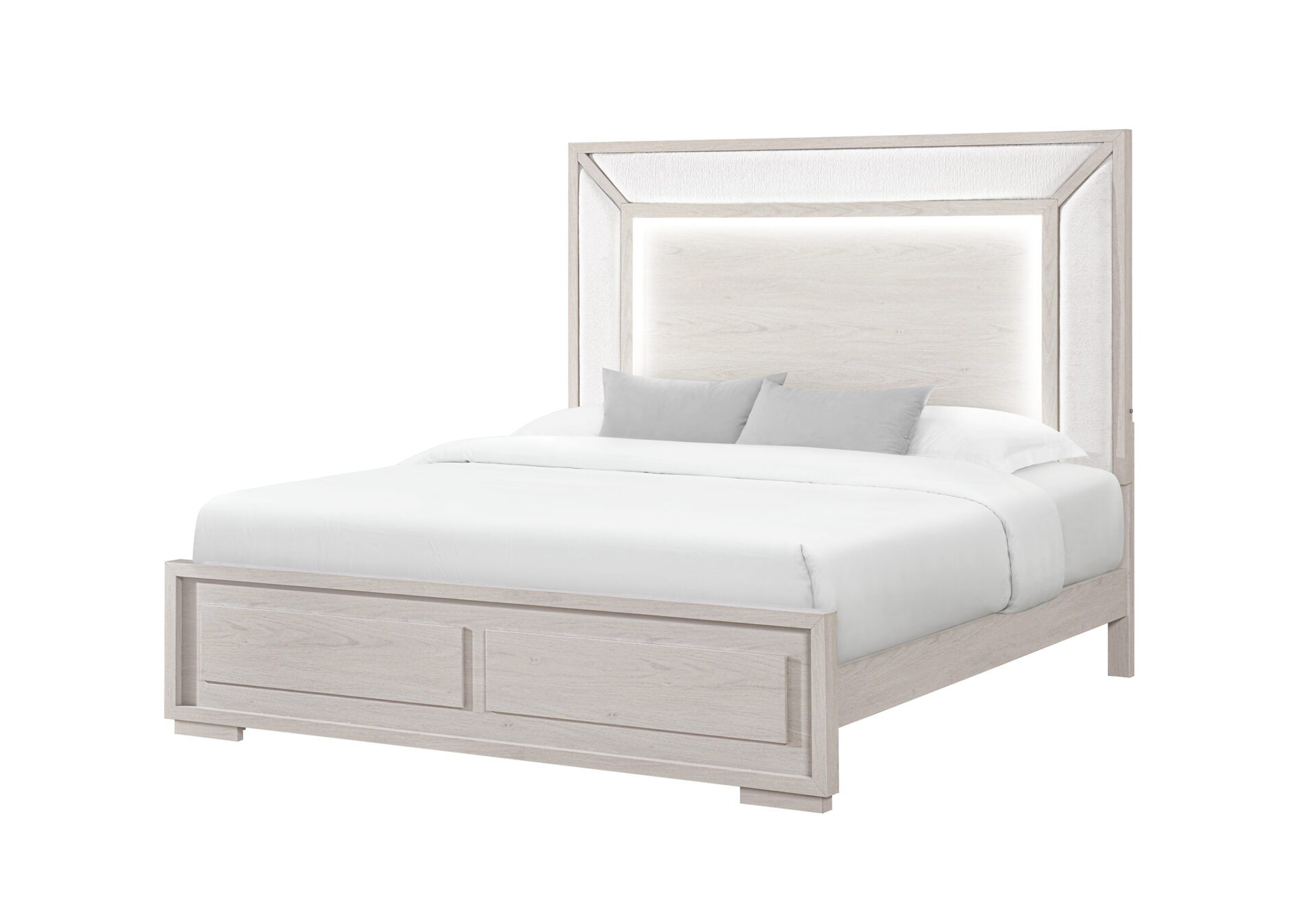 Clara Bed with LED, Beige – view 2