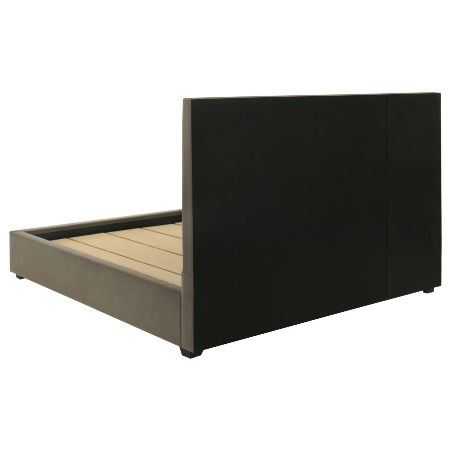 Delsea Velvet Platform Bed, Light Brown – view 5