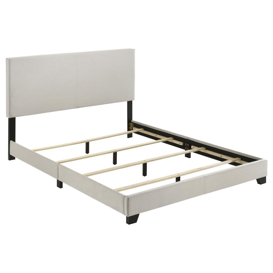 Dorian Fabric Panel Bed, Cream – view 2