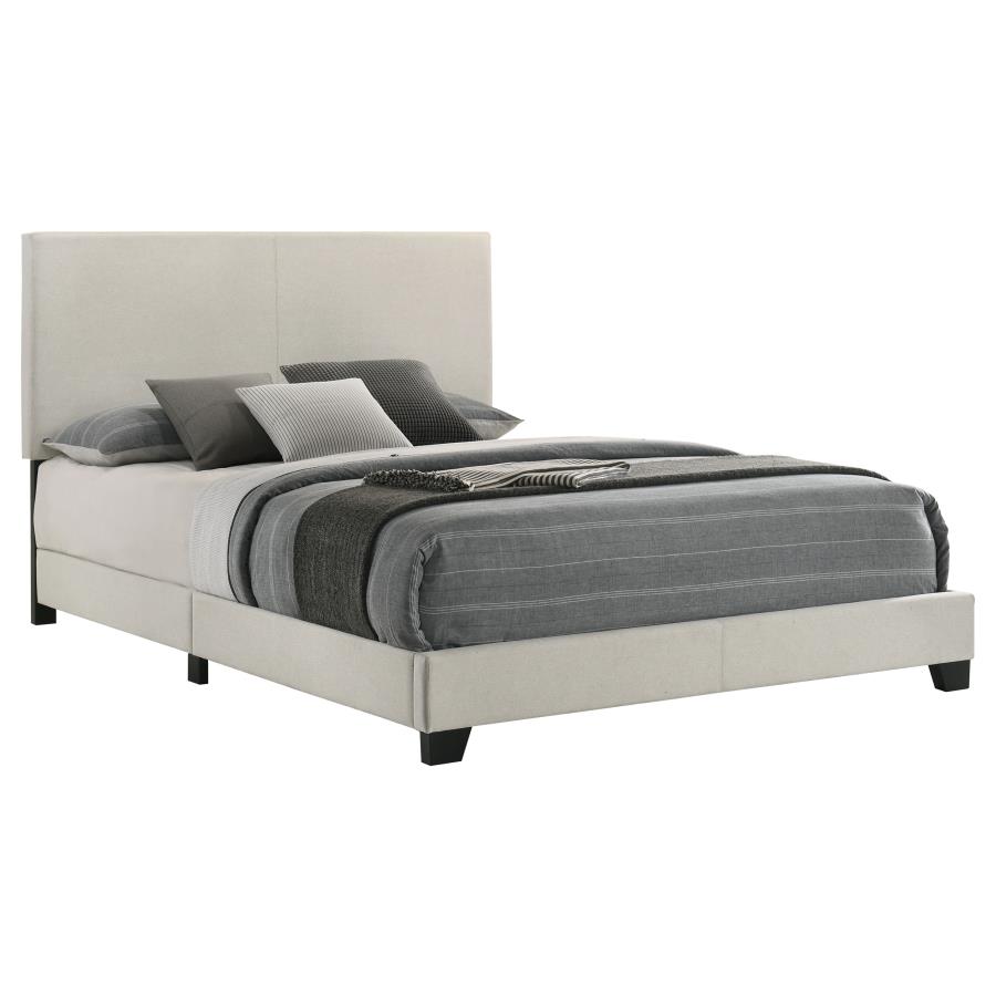 Dorian Fabric Panel Bed, Cream – view 3