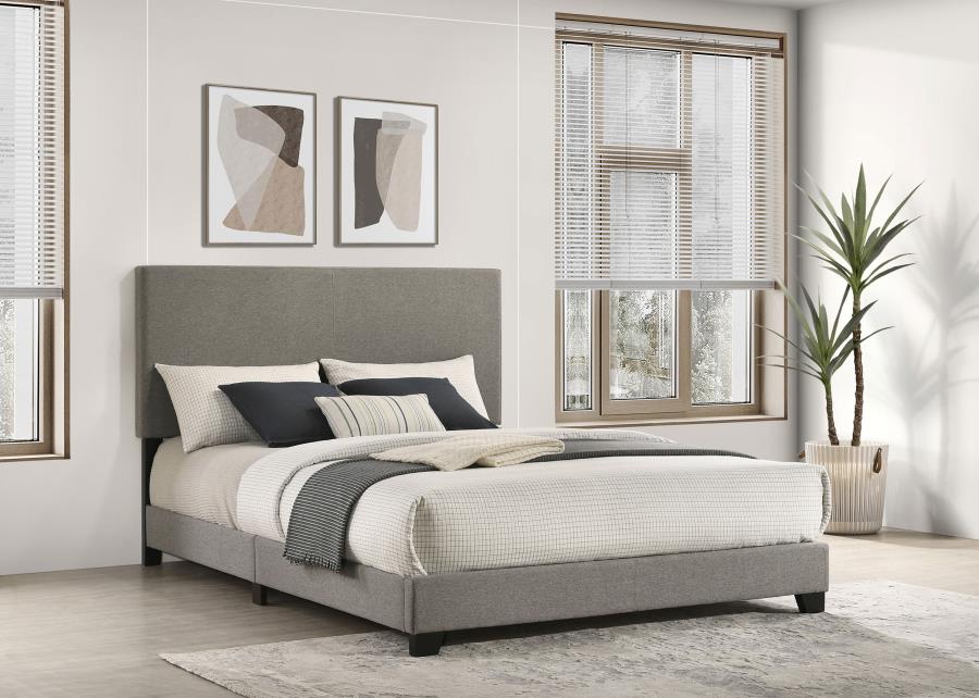 Dorian Fabric Panel Bed, Taupe – view 1