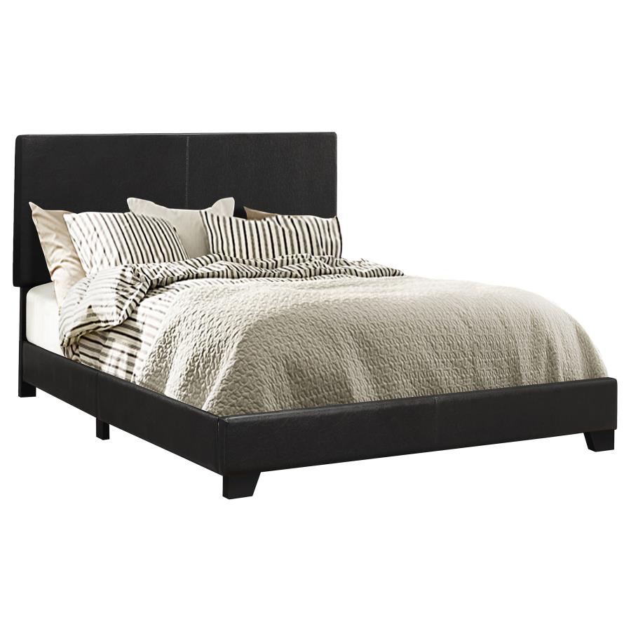 Dorian Faux Leather Panel Bed, Black – view 2