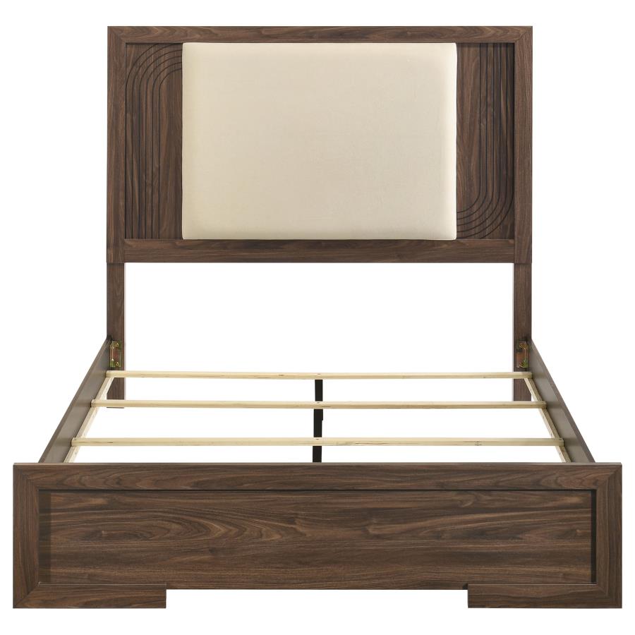 Etienne Velvet Panel Bed, Walnut and Vanilla – view 4