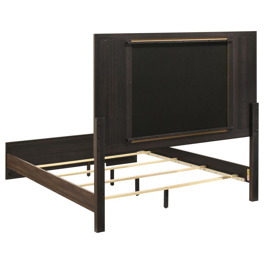 Etienne Velvet Panel Bed, Walnut and Vanilla – view 5