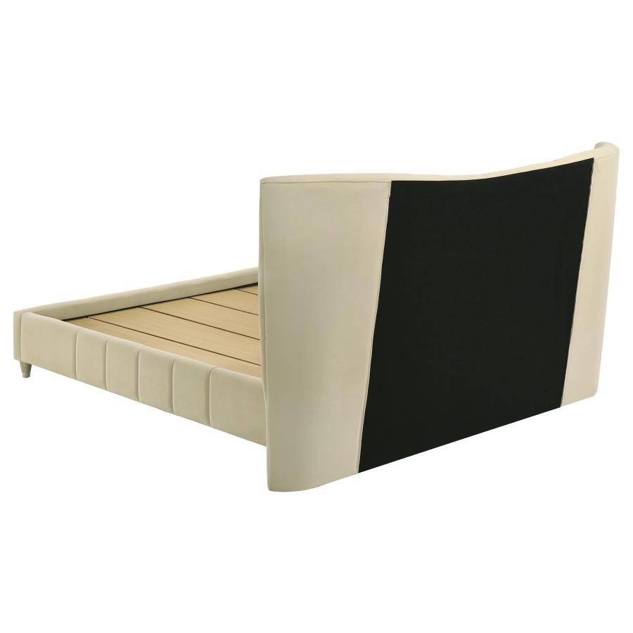 Evelyn Velvet Platform Bed, Ivory – view 5