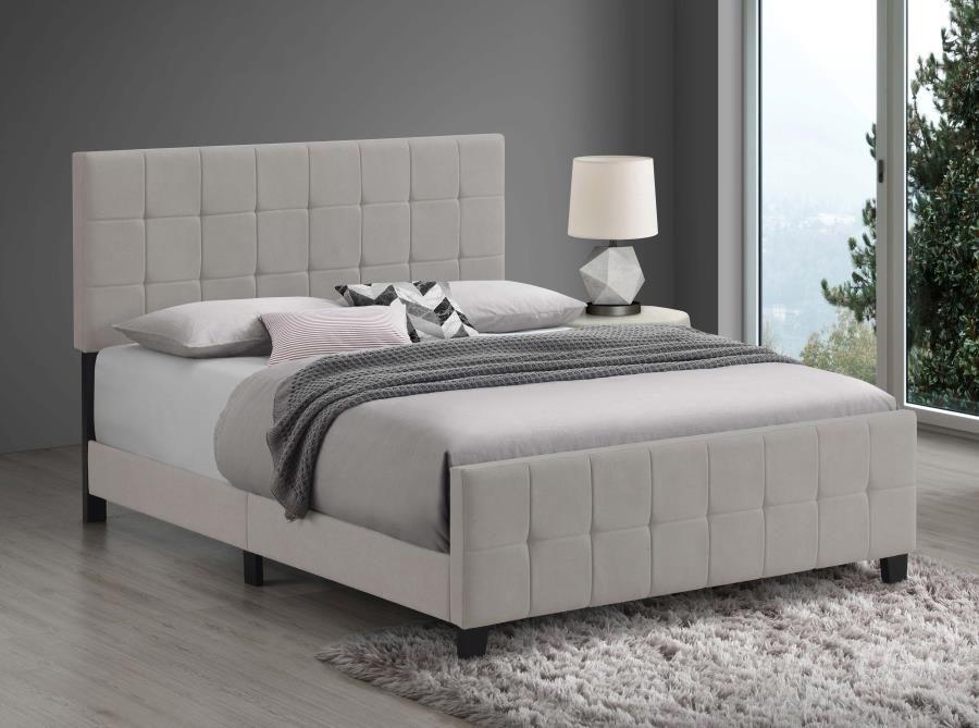 Fairfield Upholstered Panel Bed, Beige – view 1