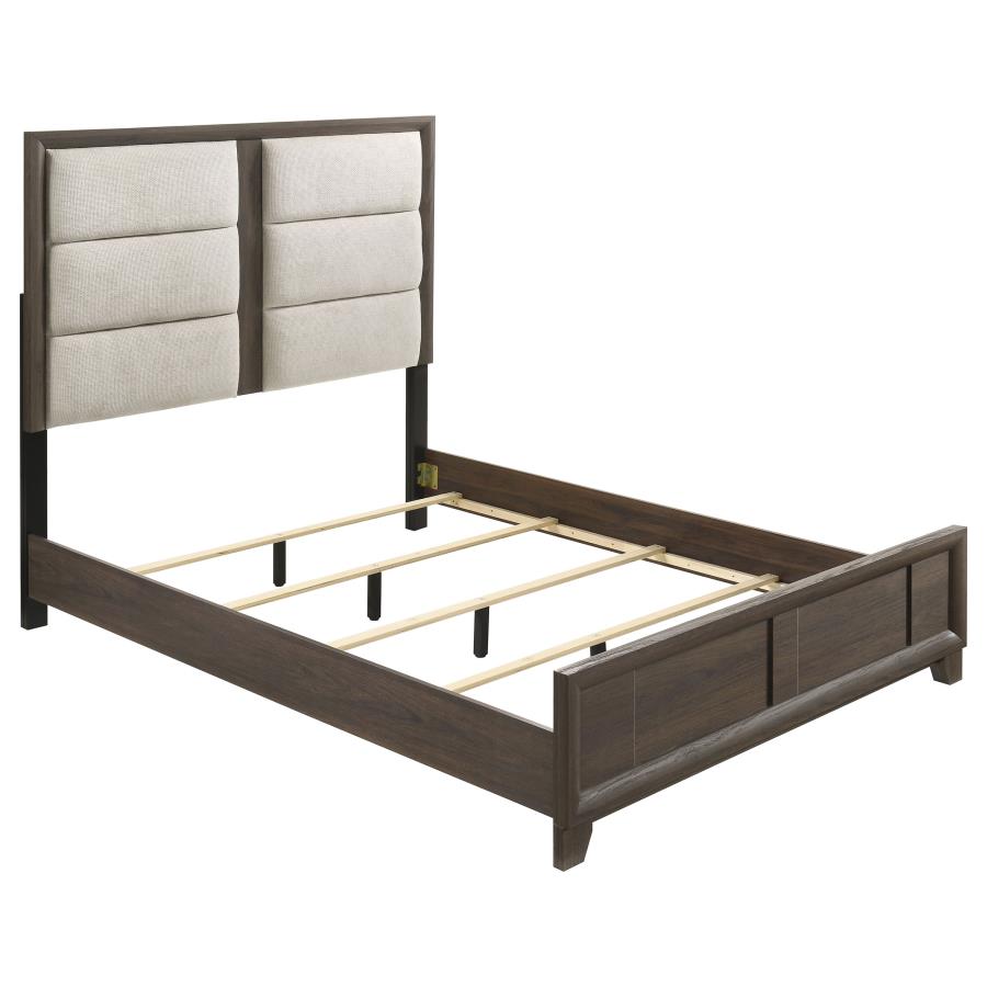Farre Upholstered Panel Bed, Dark Brown – view 2
