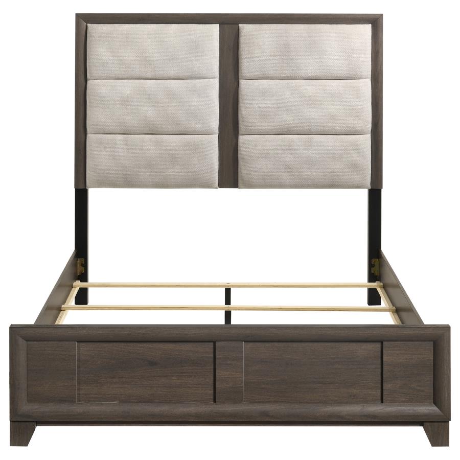 Farre Upholstered Panel Bed, Dark Brown – view 4