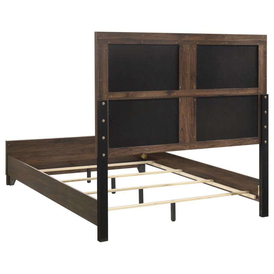Farre Upholstered Panel Bed, Dark Brown – view 5