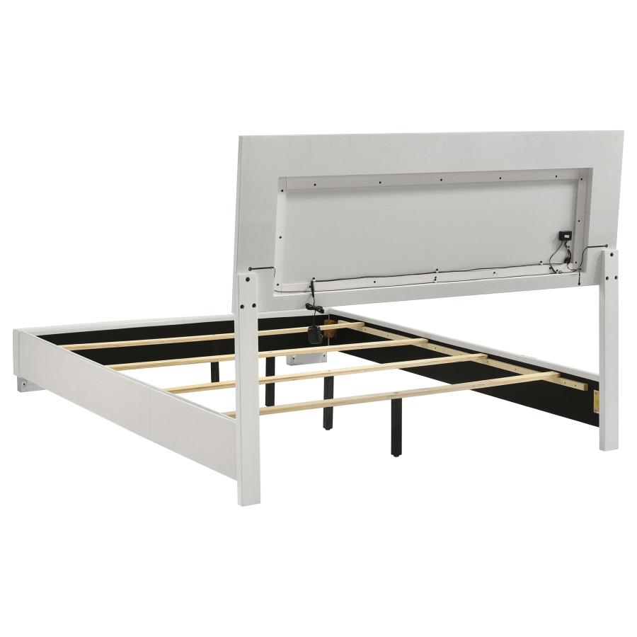 Felicity Panel Bed with LED, White High Gloss – view 5