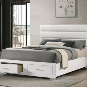 Felicity Storage Bed, White High Gloss – view 1