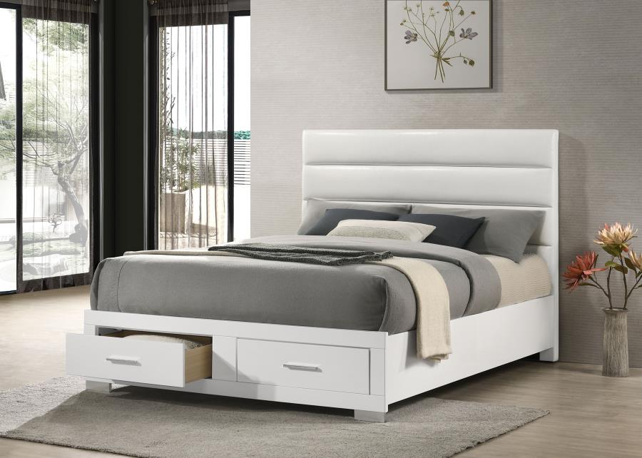Felicity Storage Bed, White High Gloss – view 1