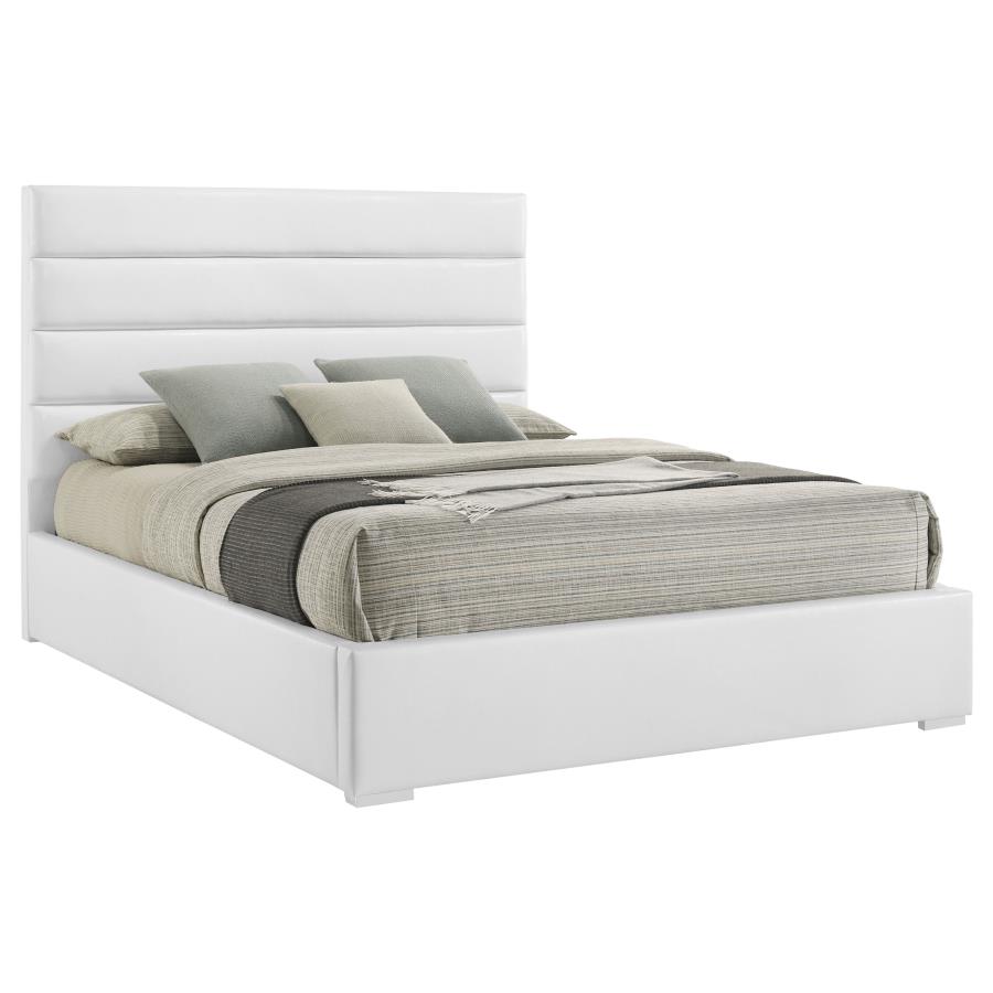 Felicity Upholstered Platform Bed, White – view 3