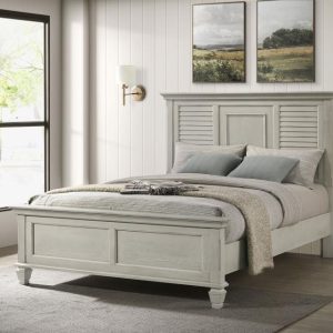 Franco Panel Bed, Distressed White – view 1