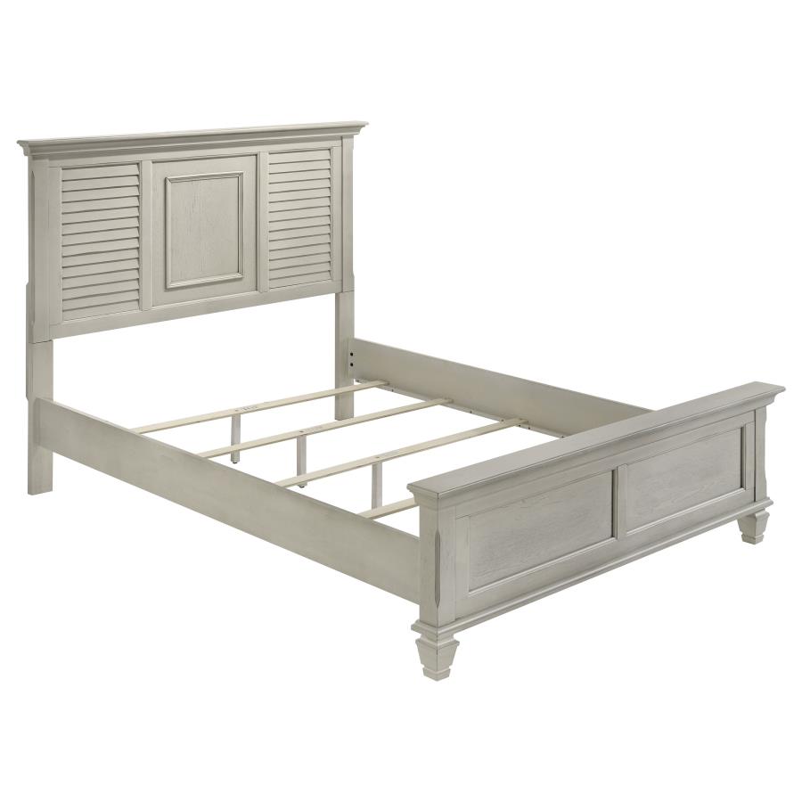 Franco Panel Bed, Distressed White – view 2