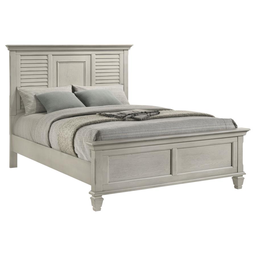 Franco Panel Bed, Distressed White – view 3
