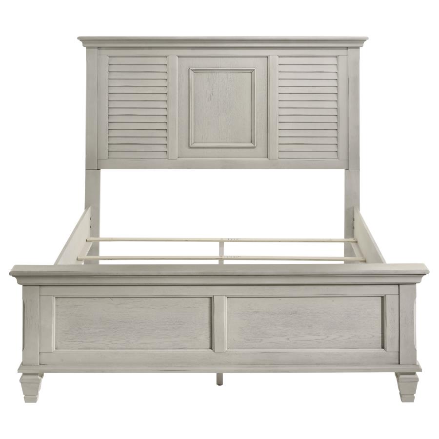 Franco Panel Bed, Distressed White – view 4
