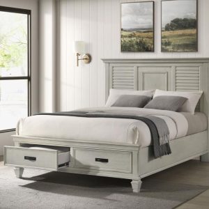 Franco Storage Bed, Distressed White – view 1